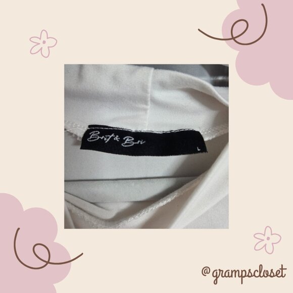 White Turtle-neck Tank Size L - Picture 3 of 4